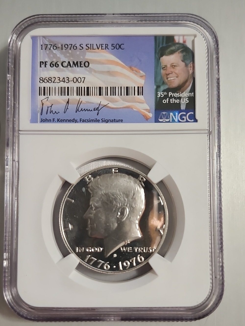1776-1976 Silver Kennedy Half Dollar - PF66 Cameo NGC